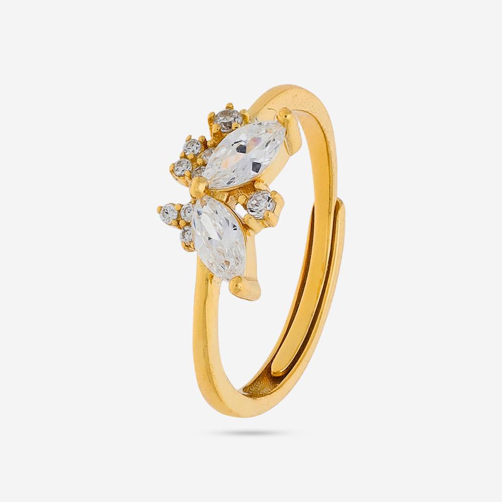 White Gold - Plated Office Wear Silver Finger Ring - 453142 : 453142