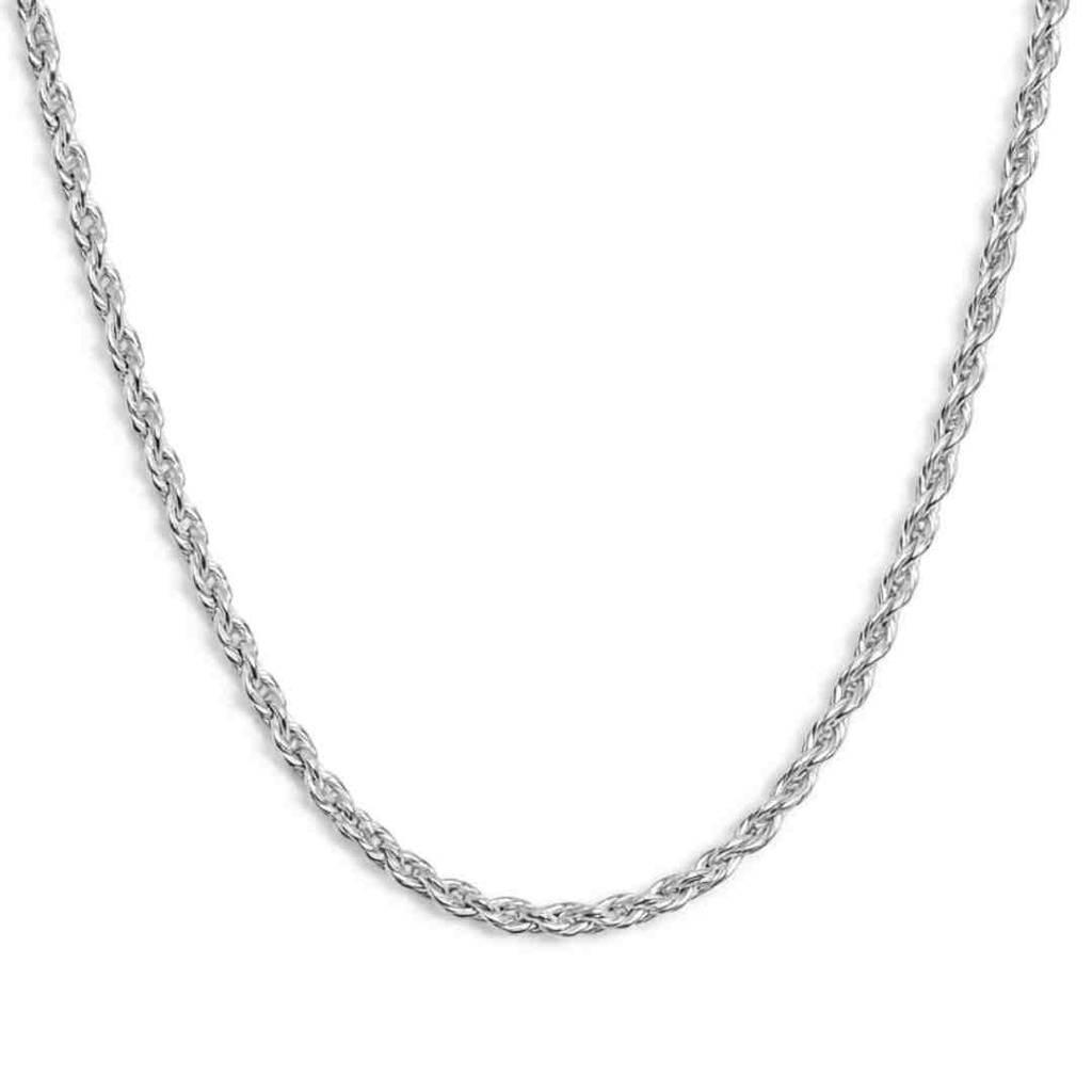 White Rohdium | Men'S Growth Chain | Pure 925 Sterling Silver With The Thickest Gold Layer : TSCH-GRO-20-WRS-70038
