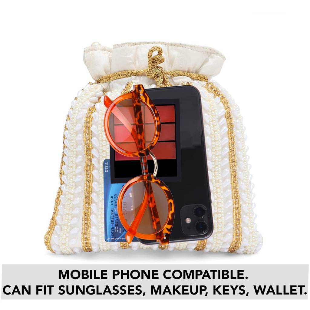 Potli Bags - For Women Girls Evening Bag Clutch Ethnic Bride Purse With Drawstring : P82W