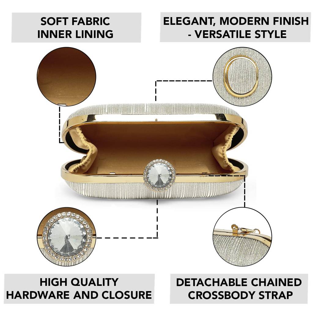Clutch Purses For Women Handmade Evening Sling Handbag Stylish Bridal Fashion Clutch Bag For Girls (C116C) : C116G