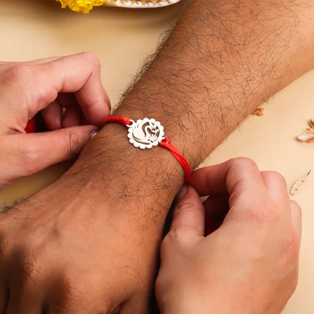 Silver Laser Cut Rakhi : 37879959
