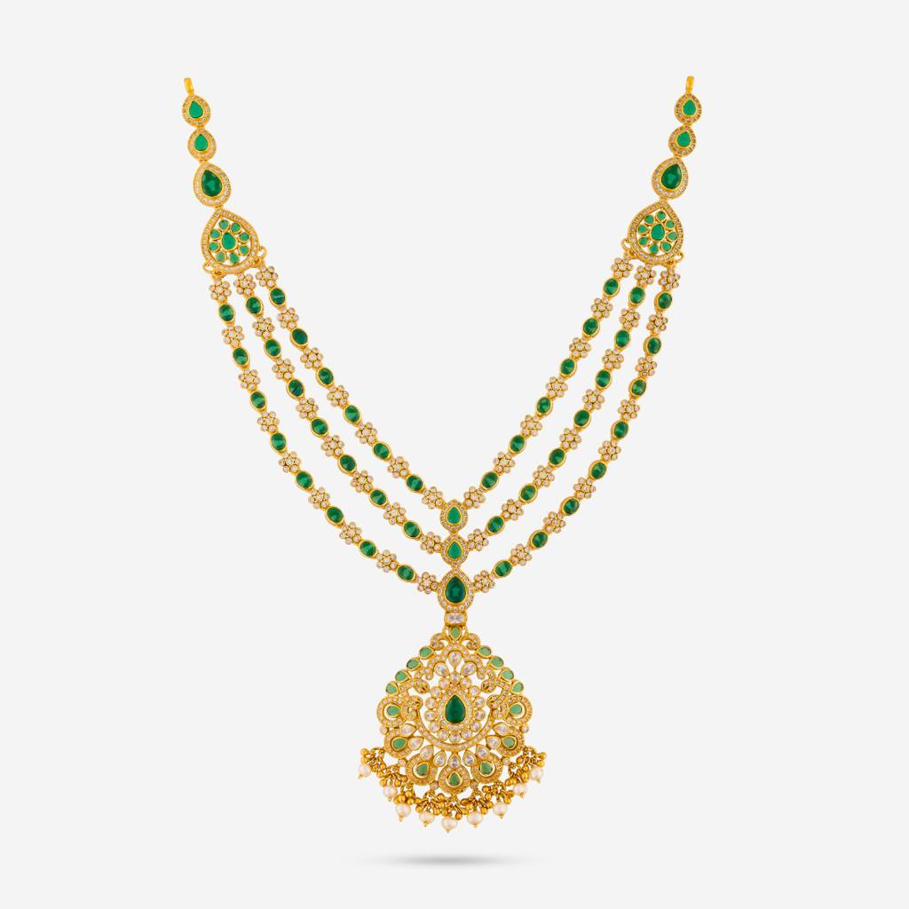 Green Gold Plated - Bridesmaid Temple Necklace - 447973 : 447973