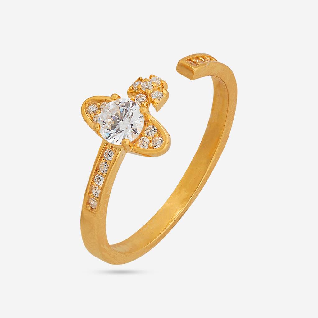 White - Plated Office Wear Silver Finger Ring - 453231 : 453231