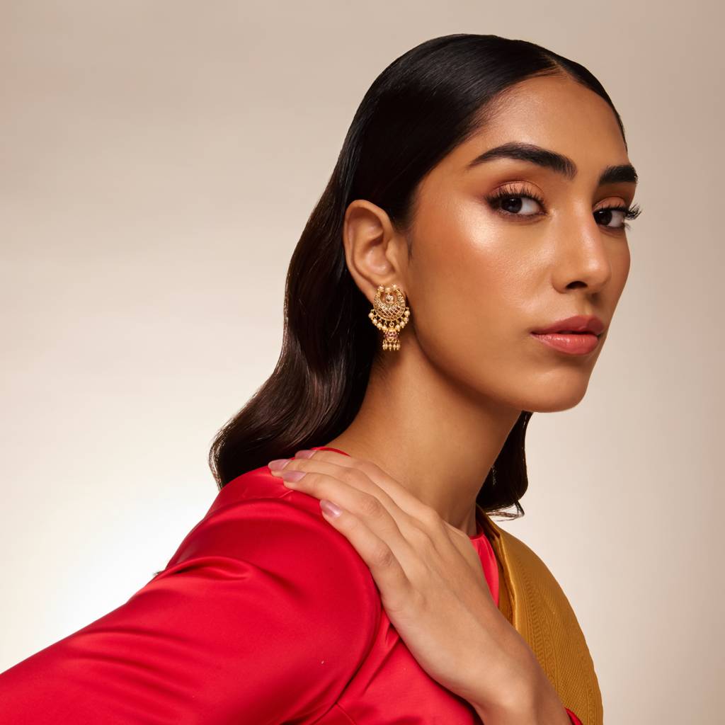 Ruby Gold - Plated Festive Antique Earring - 458431 : 458431
