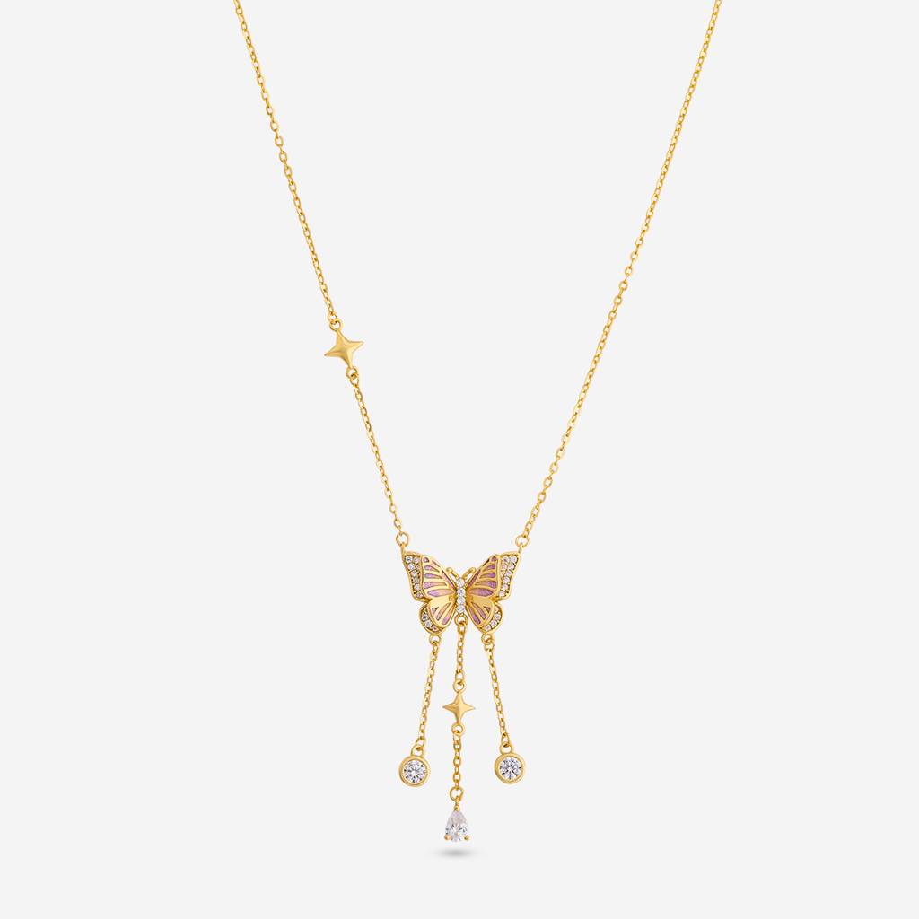 Lavender Gold Plated - Office Wear Silver Necklace - 466263 : 466263