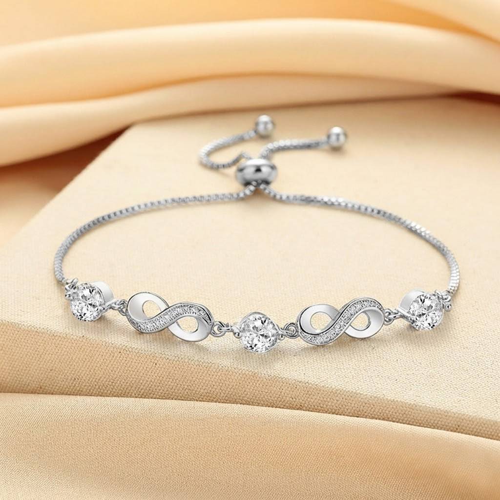 Stylish Adjustable Bracelet For Women & Girls |Cubic Zirconia & Crystal Studded | Festive Stylish Design Jewellery  : PX9B225S