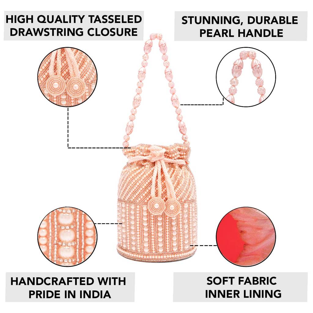 Potli Bags For Women Evening Bag Clutch Ethnic Bride Purse With Drawstring(P98C) : P98C