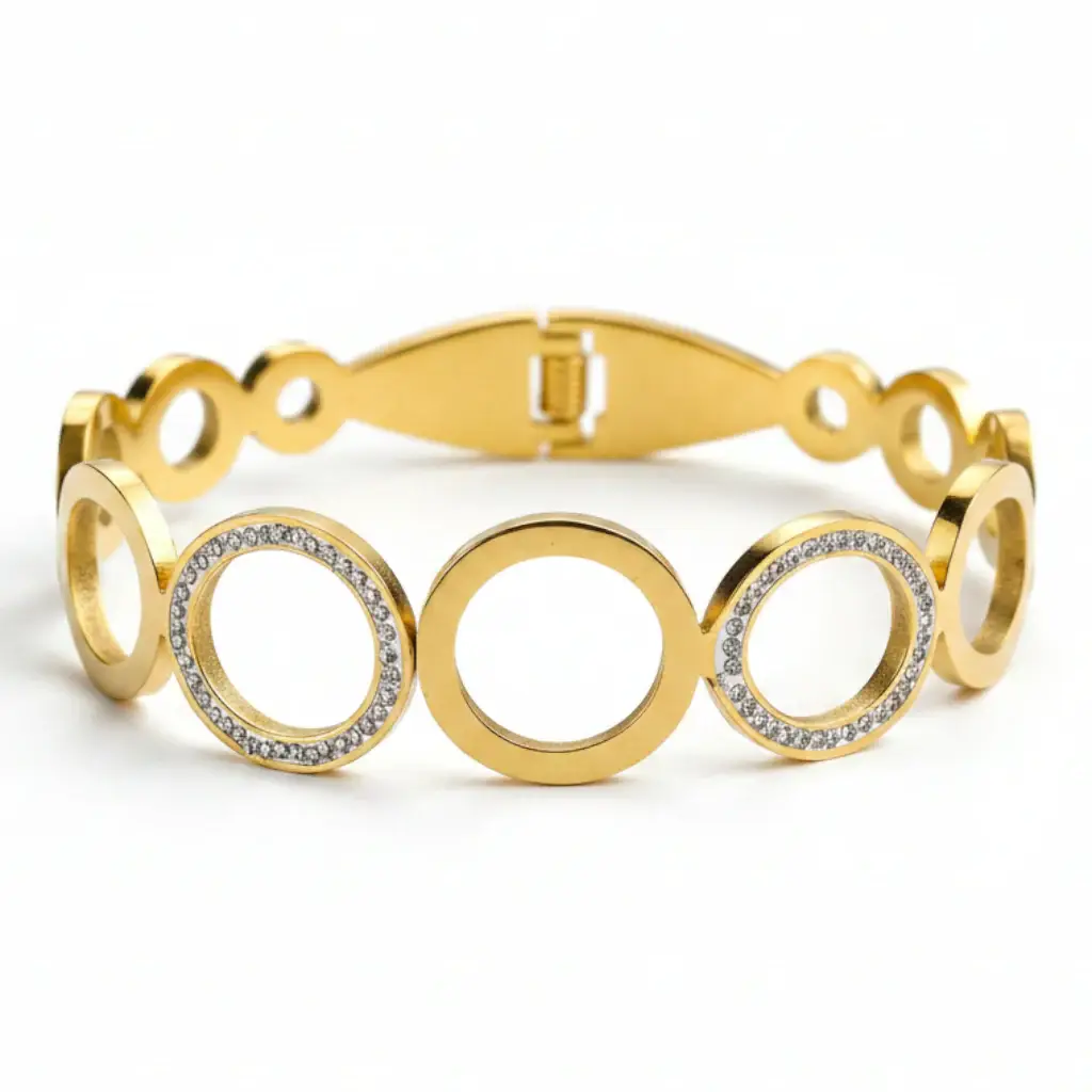 Circle Glow Rhinestone Bangle : PST098