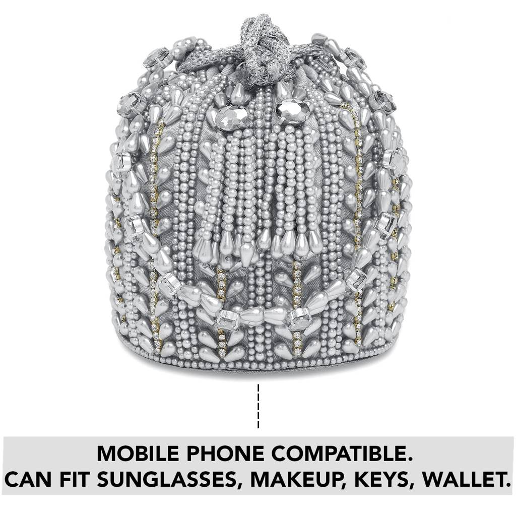 Potli Bags For Women Evening Bag Clutch Ethnic Bride Purse With Drawstring(P36Crm) : P36S
