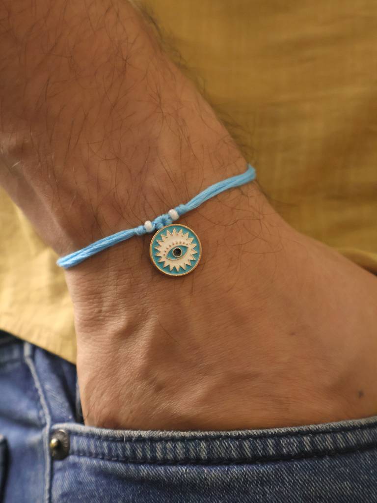 Evil Eye Protection Rakhi With Roli Chawal Capsules : ACJR107-Bl