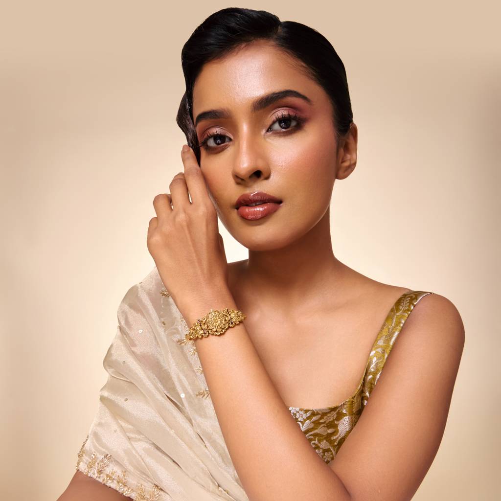 Ruby Gold - Plated Festive Antique Kada - 463455 : 463455