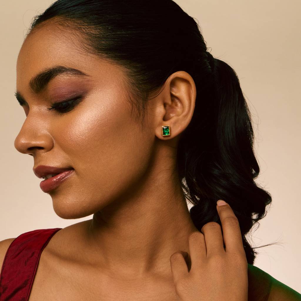 Green Gold - Plated Festive Temple Earring - 454401 : 454401