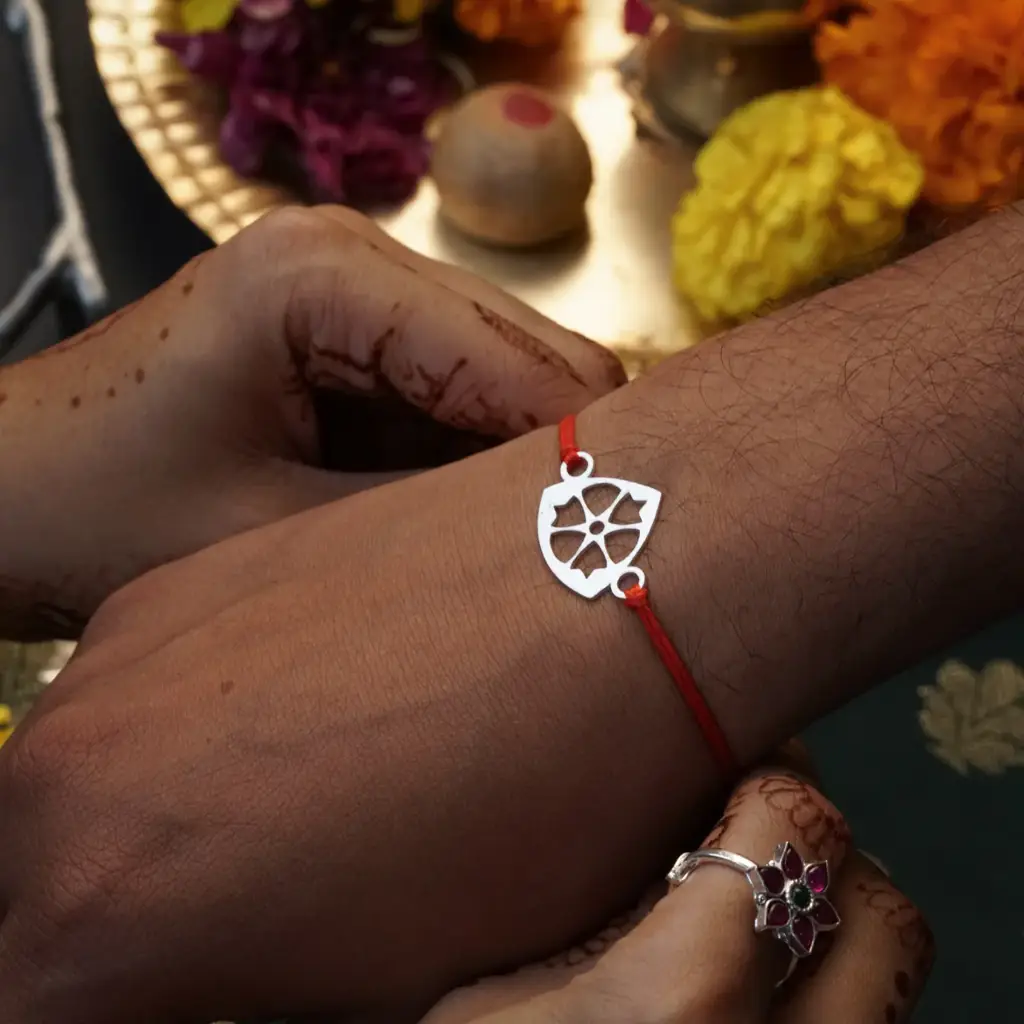 Silver Laser Cut Rakhi : 24347799