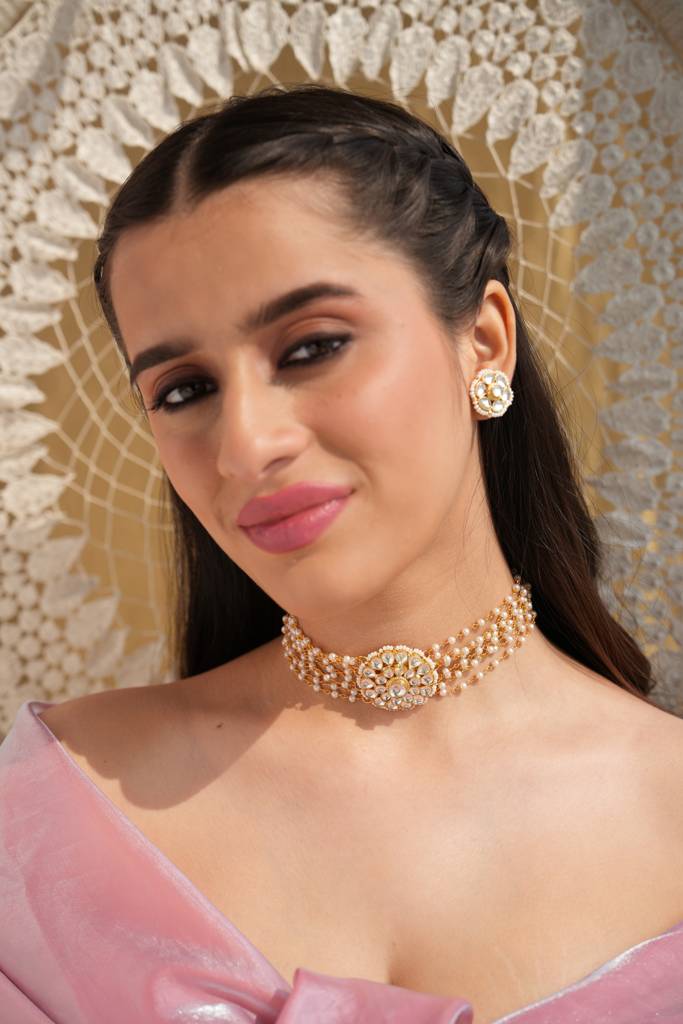Talia Multi-Strand Kundan Flower Choker Set : 1030NKS25RA
