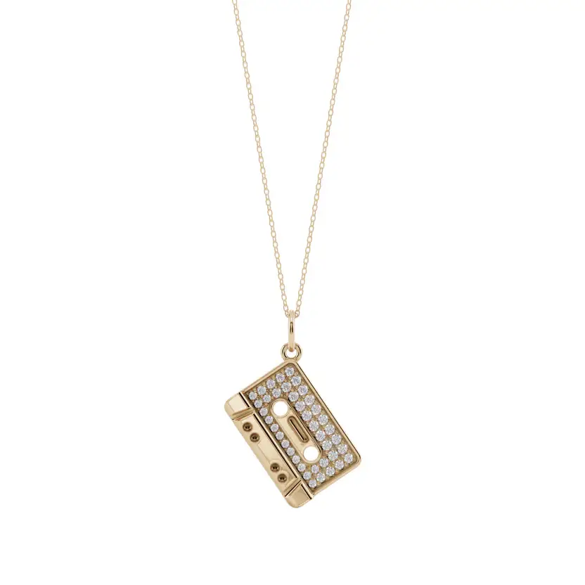 The Mixtape Muse Semi Silver Pendant Necklace : CSTE-SM-C-G