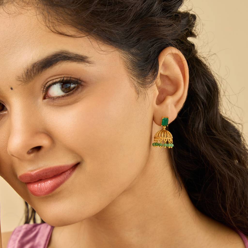 Green Gold - Plated Festive Antique Earring - 442553 : 442553