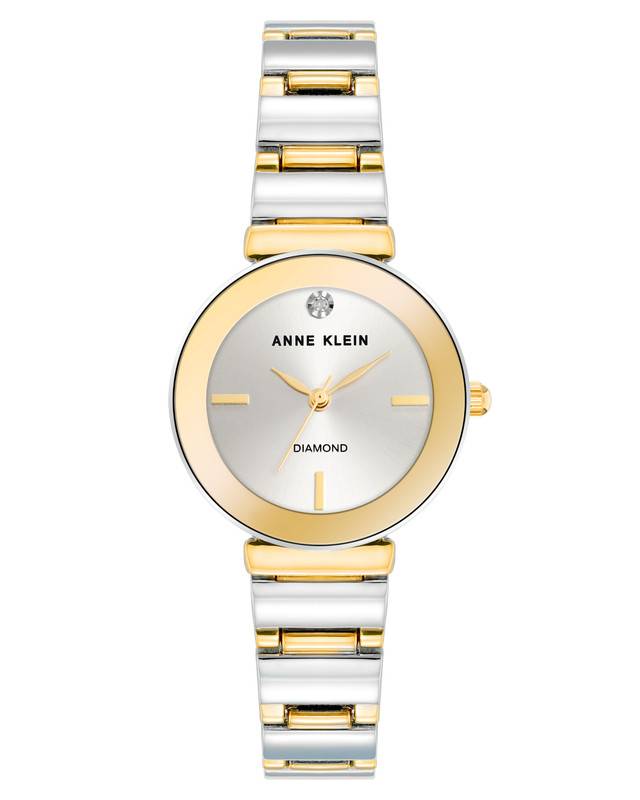 Anne Klein Women\'s Silver Gold Analog Quartz Genuine Diamond Dial Bracelet Watch Legacy Diamond Dial Watch | Anne Klein main image 4