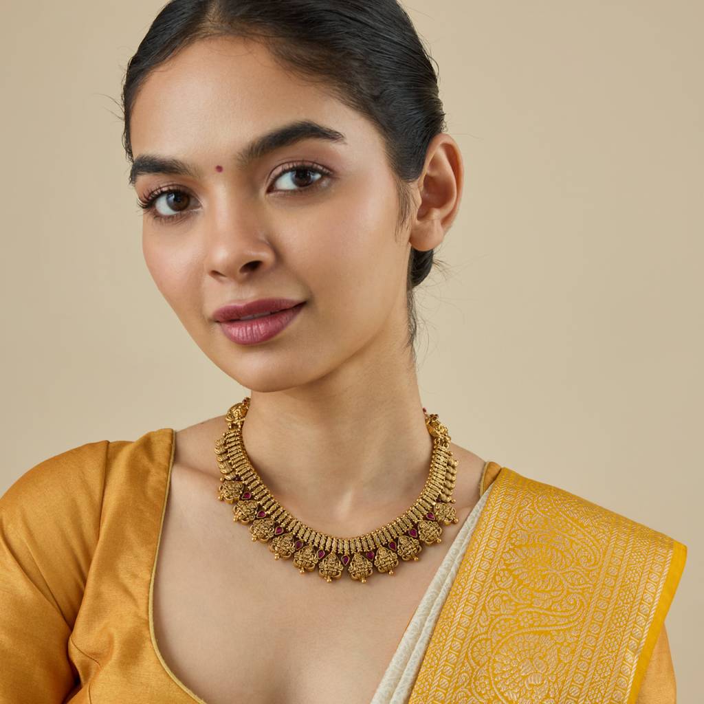 Ruby Gold - Plated Bridesmaid Temple Necklace - 434503 : 434503