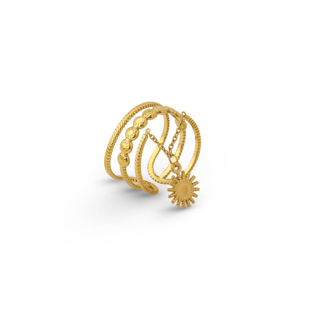 Celestial Charm Dangle Ring For Women - Waterproof & Anti-Tarnish : RG0351-A
