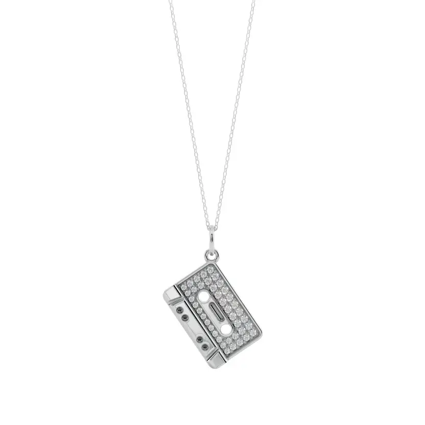 The Mixtape Muse Semi Silver Pendant Necklace : CSTE-SM-C-W