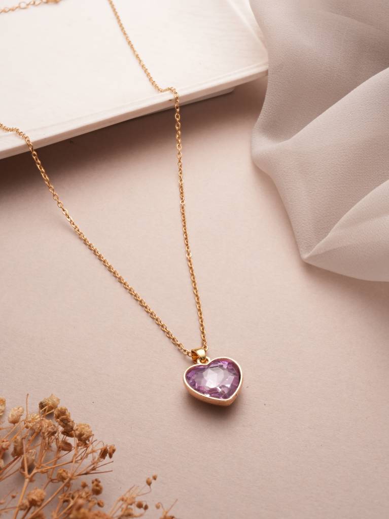 Champagne Heart Pendant : Z-NL-GPR-014