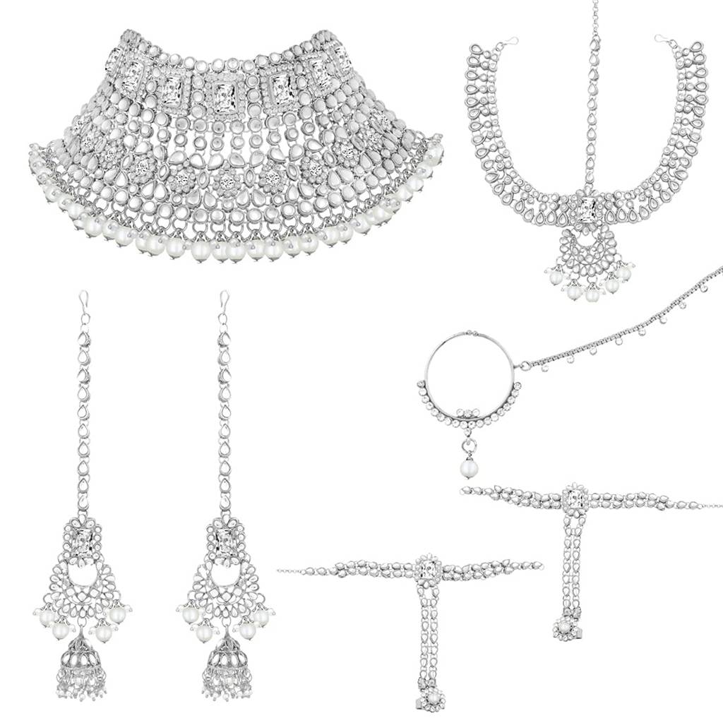 Jodha Akbar Style Choker Necklace Bridal Jewellery Set Gift For Women : PF36BRC02RW