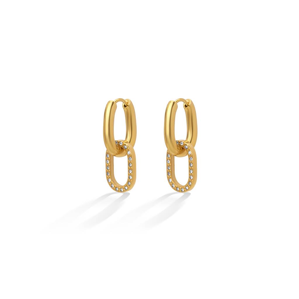 Sparkling Links Hoop Earring For Women - Waterproof & Anti-Tarnish : ER0387
