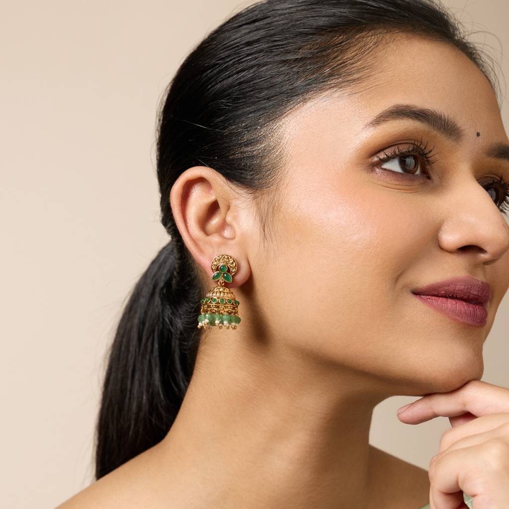 Green Gold - Plated Festive Antique Earring - 449620 : 449620