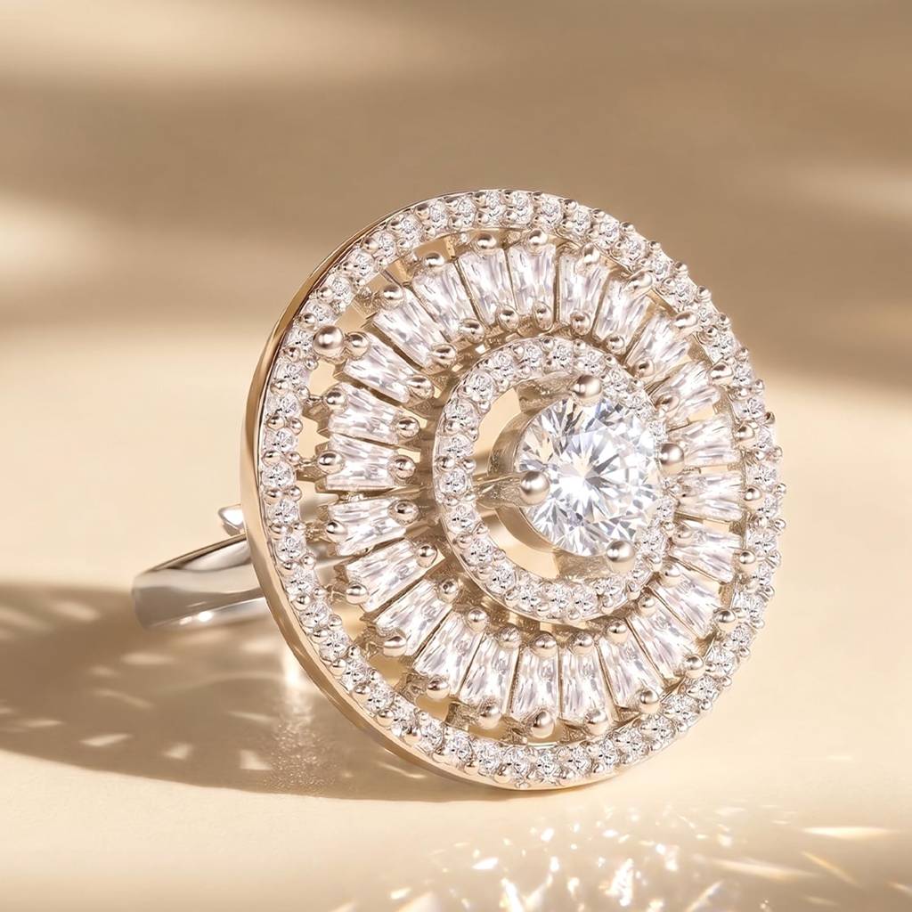 Ethnic Gold Plated - Adjustable Fancy Finger Ring For Women : PF04R16SW