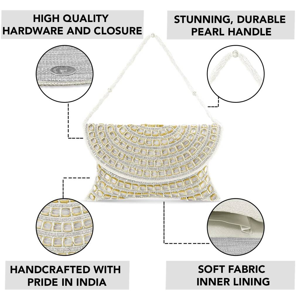 Clutch Purses For Women Wedding Handmade Evening Handbags Party Bridal Clutch (C70S) : C70S