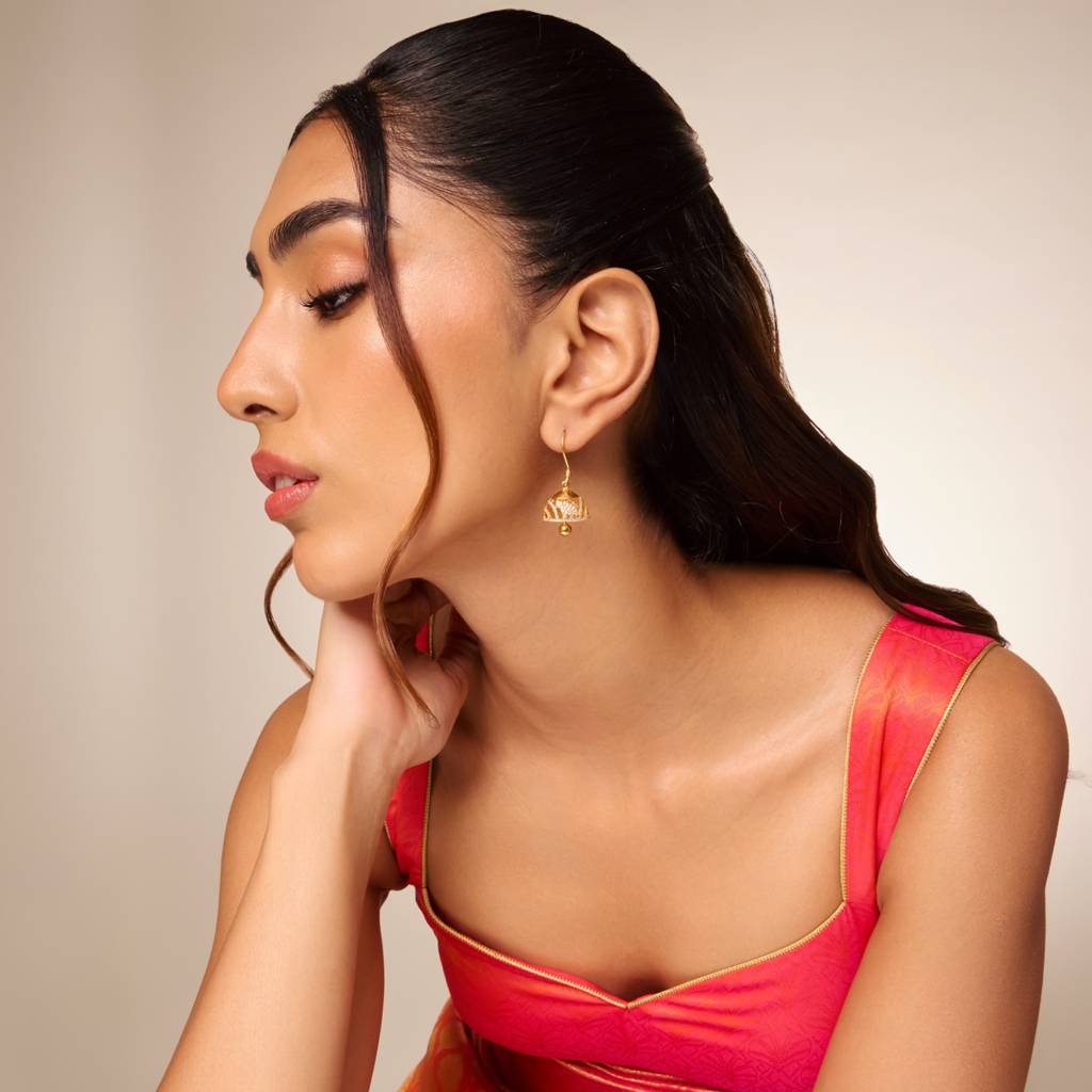 White Gold - Plated Festive Temple Earring - 467828 : 467828