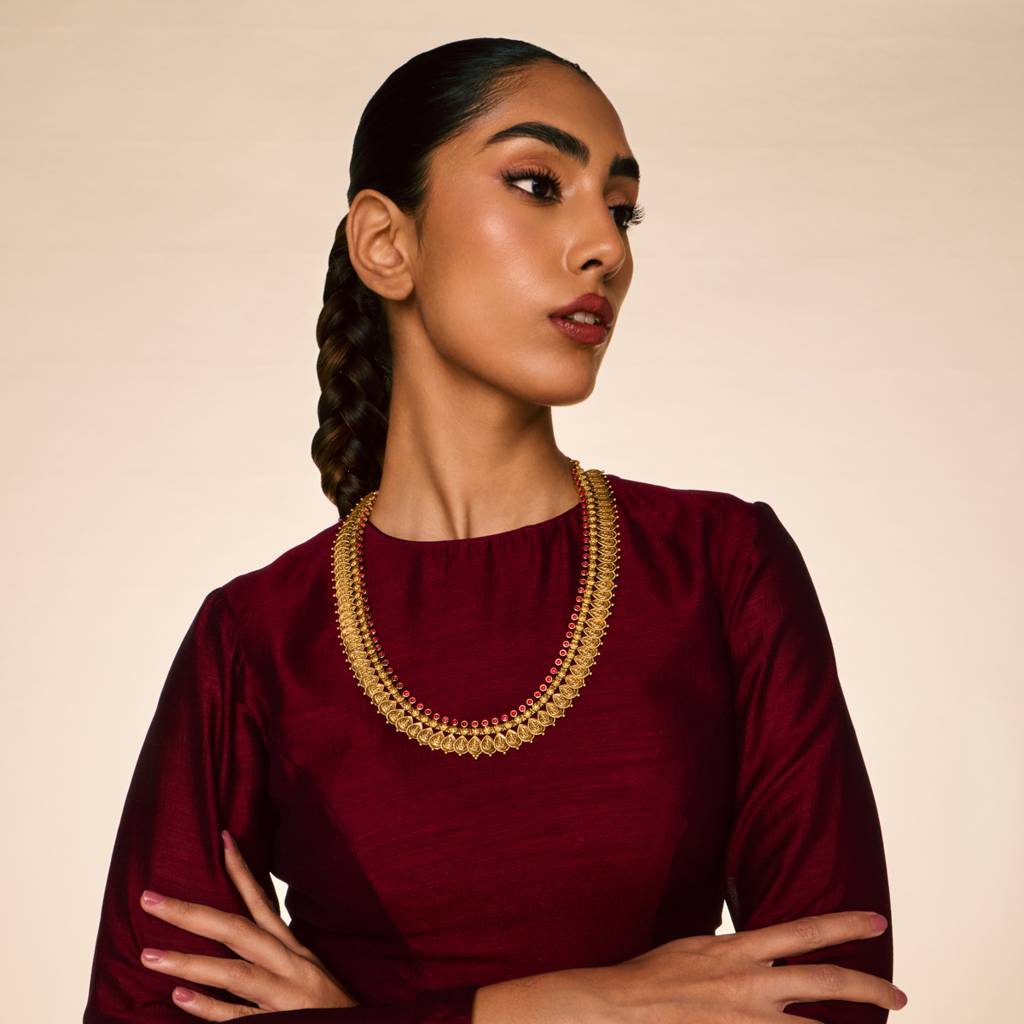 Ruby Gold - Plated Bridesmaid Temple Necklace - 461984 : 461984