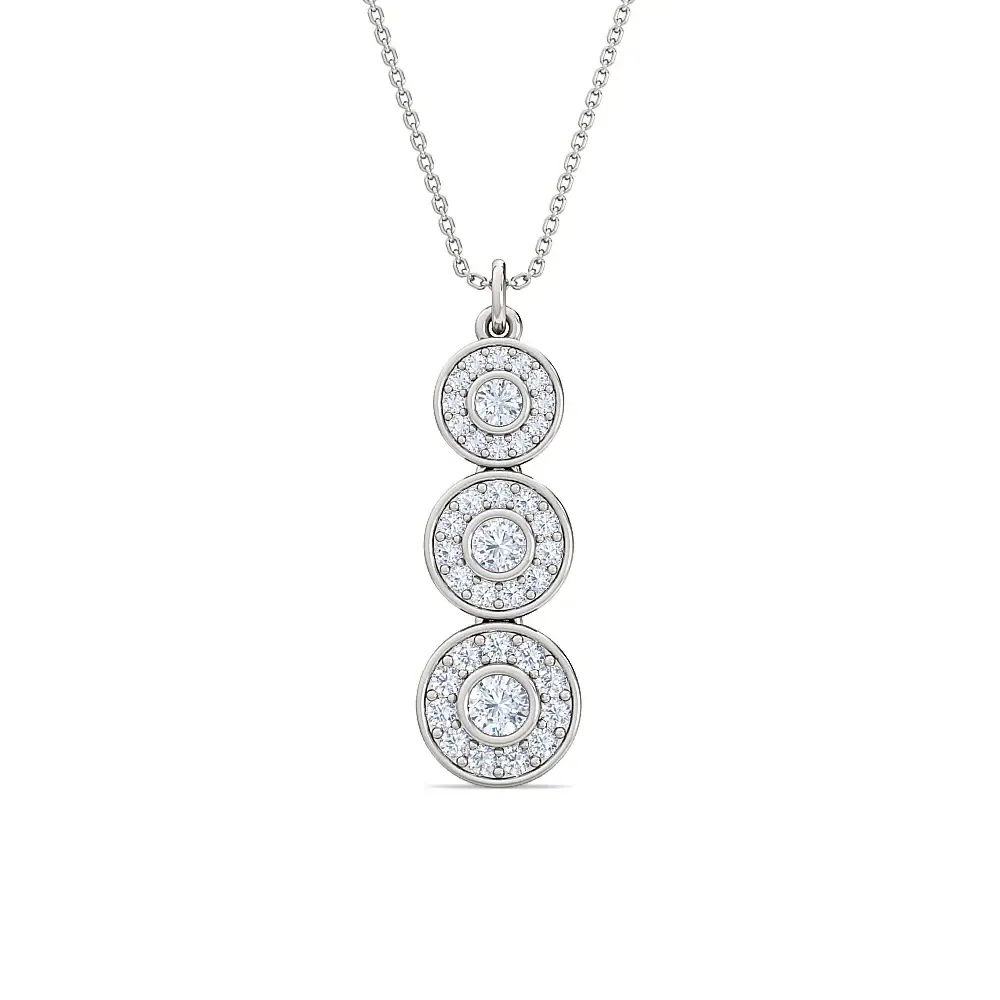 Journey Diamond Women'S Pendant | Sparkling Halo Round Cut Diamond Jewelry : PD00056-WH-9KGold-LabD