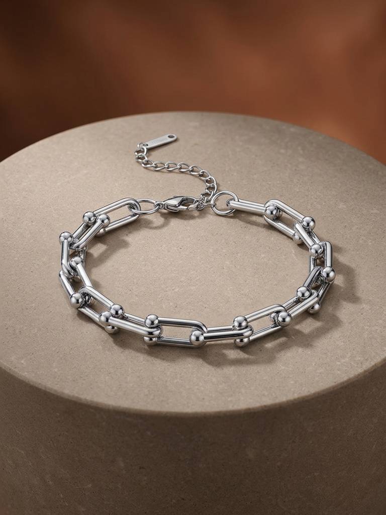 Orb Link Bracelet Stainless Steel Waterproof & Anti-Tarnish : B64SJSS0S