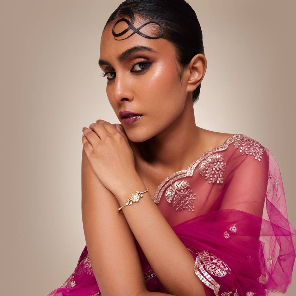White Victorian - Plated Bridesmaid Kundan Kada - 467916 : 467916