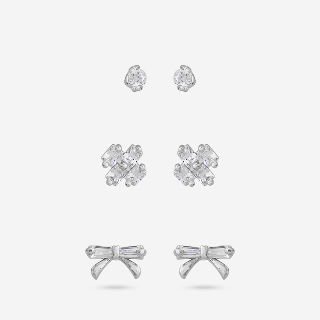 Office Wear Silver Earring - 465653 : 465654