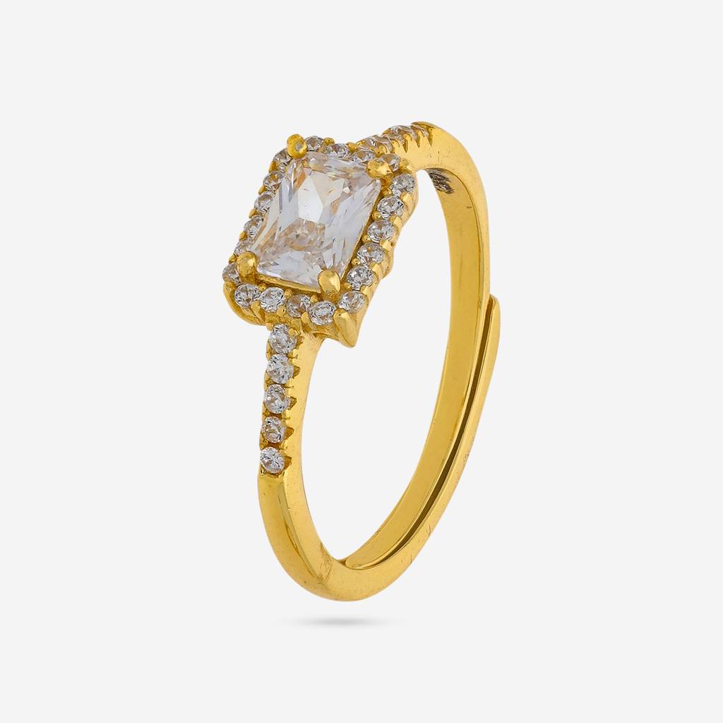 White Gold - Plated Office Wear Silver Finger Ring - 458132 : 458132