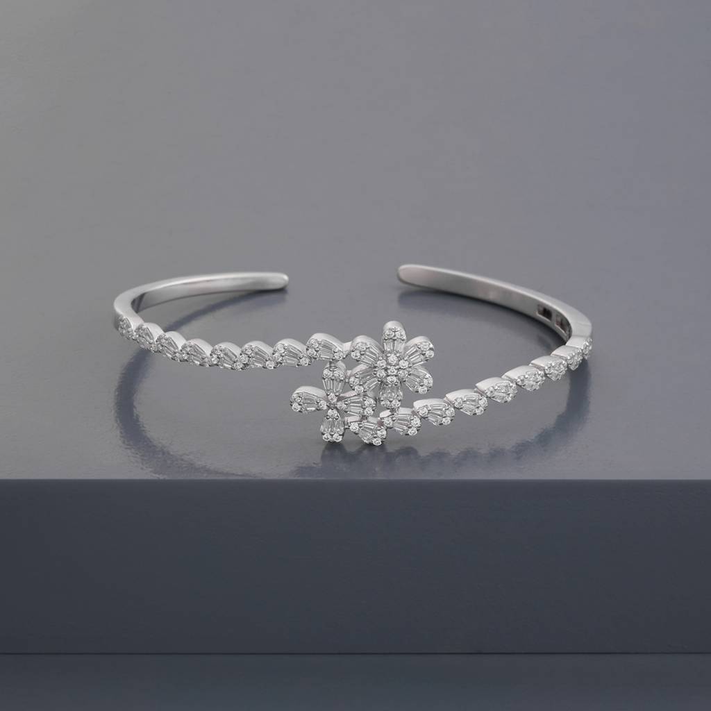 Gold - Plated Office Wear Silver Kada - 465931 : 465932
