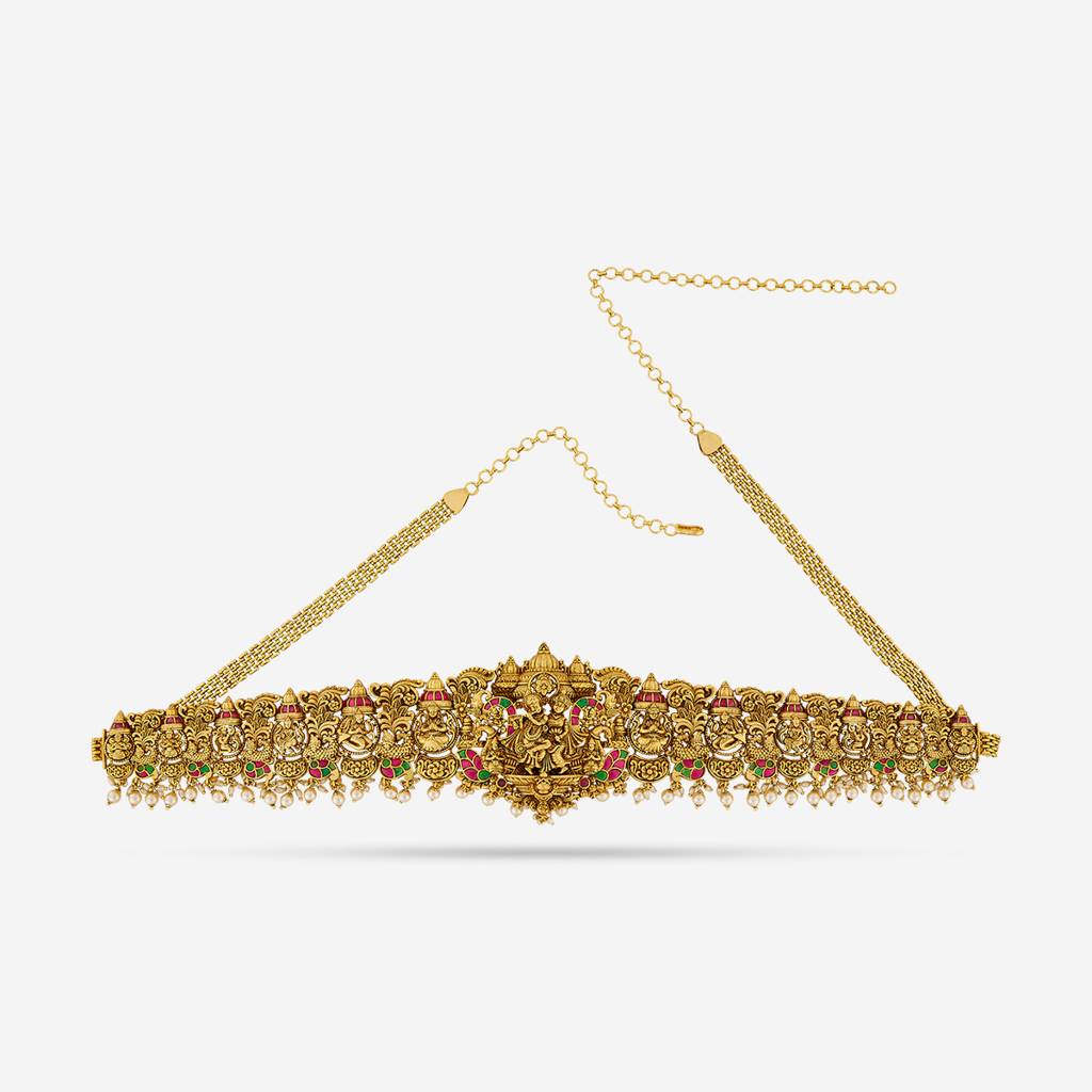 Ruby-Green Gold - Plated Bridal Antique Belt - 456952 : 456952