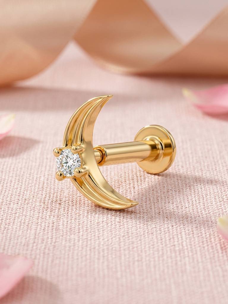 Touch925 Crescent Moon Silver Nose Ring · Eternz
