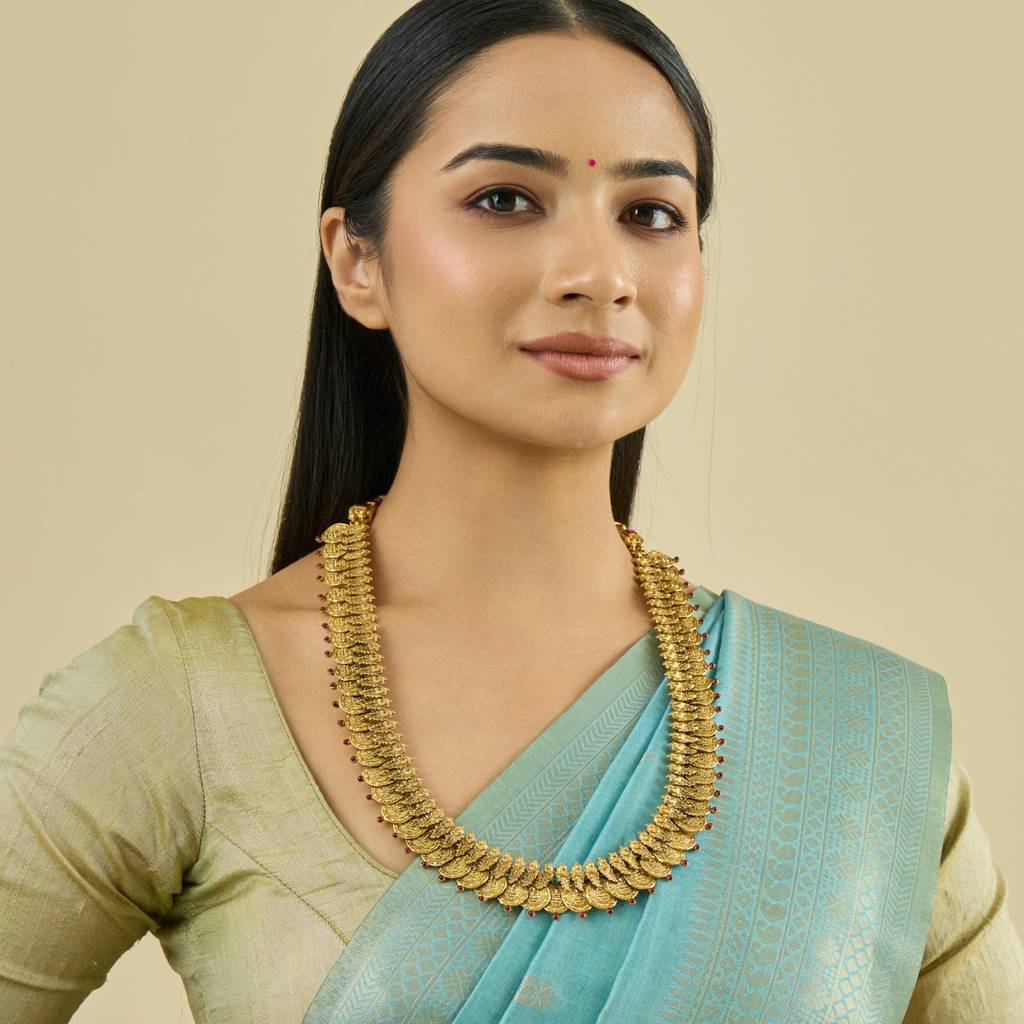 Ruby-Green Gold - Plated Bridesmaid Temple Necklace - 435597 : 435597