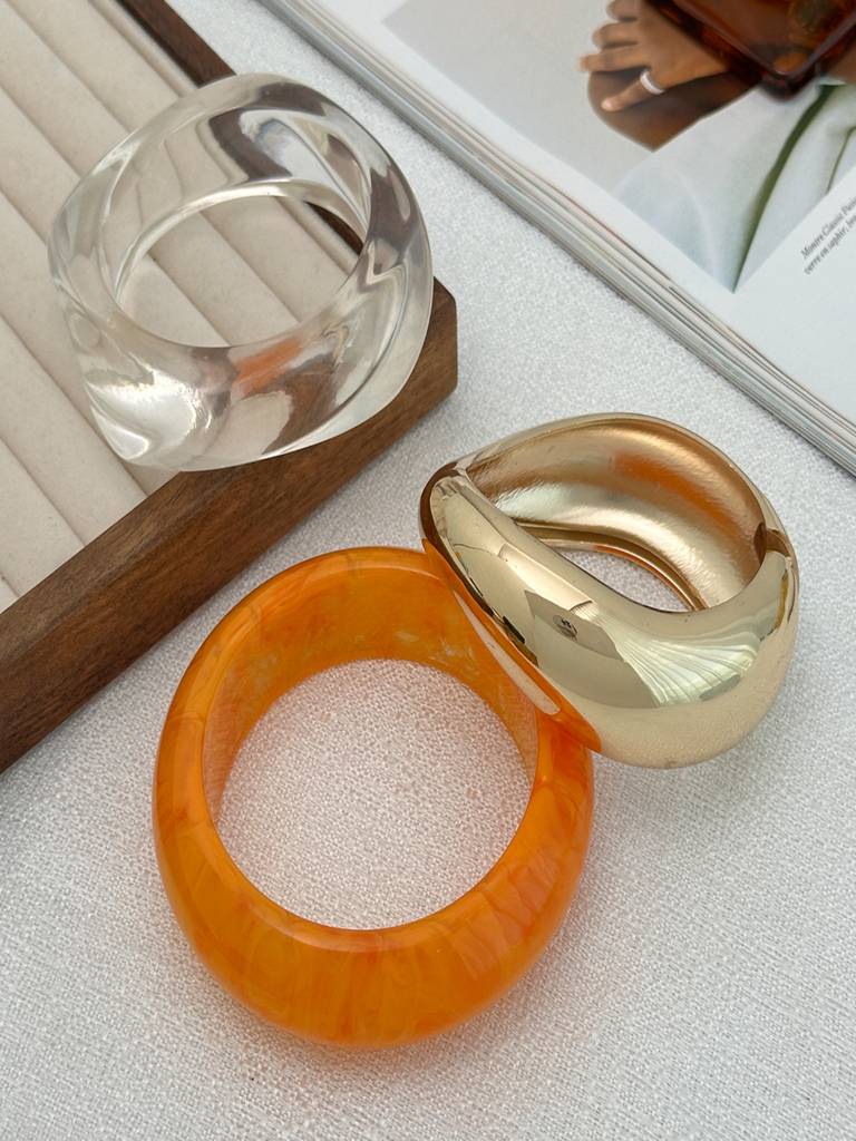 AQUASTREET Chunky Oversized Transparent Acrylic Resin Bangles · Eternz