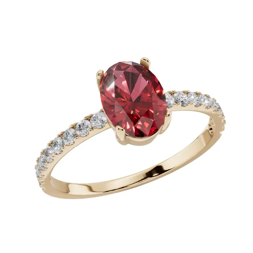 The Ruby Oval Pavé Pure Silver Ring : VRG10-R-SL-9-G