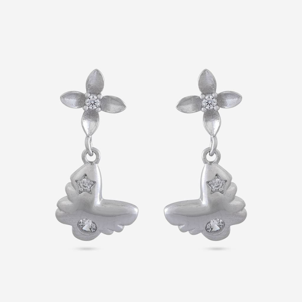 Office Wear Silver Earring - 465716 : 465717