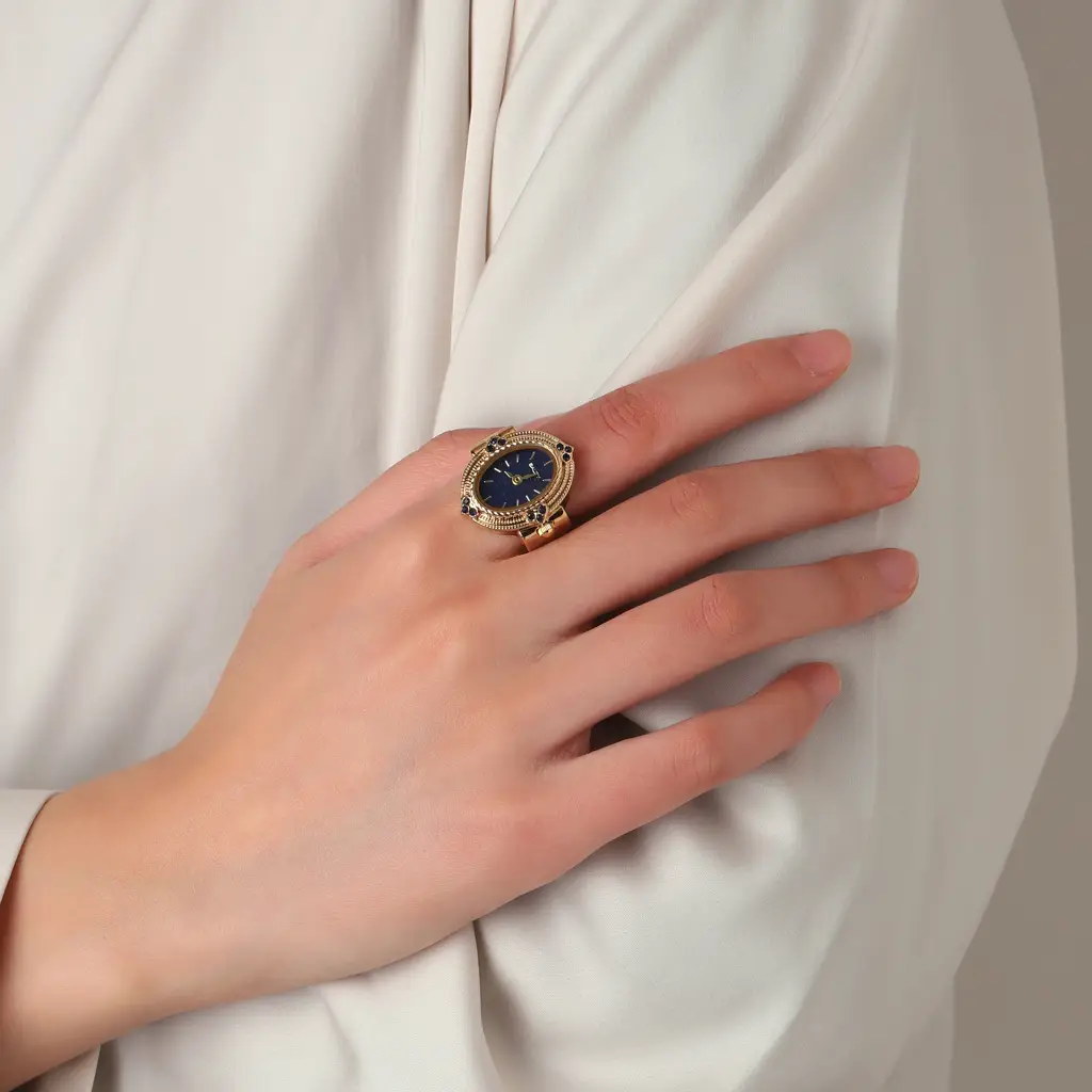 Royale Rope Style Watch Ring - For Women : WTR-S-0043-G-BU