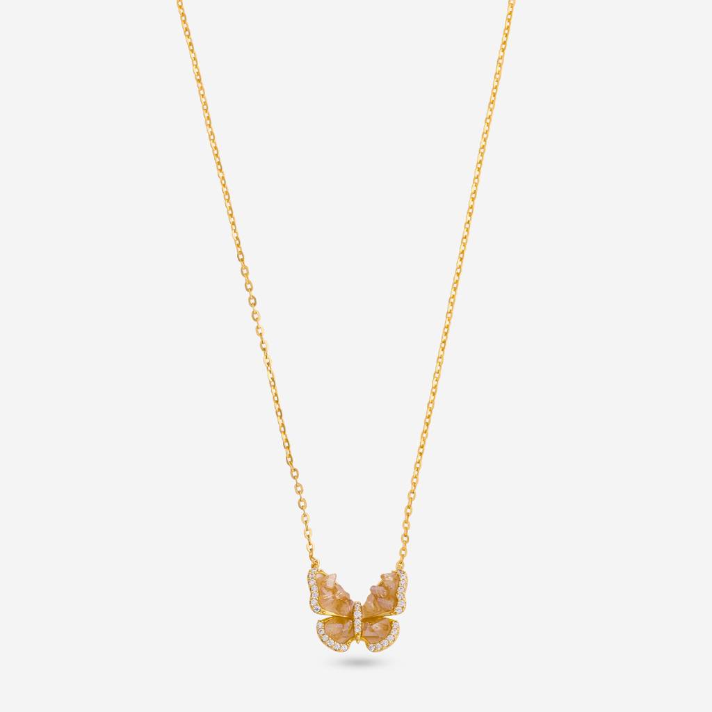 Champagne Gold Plated - Office Wear Silver Necklace - 466611 : 466611