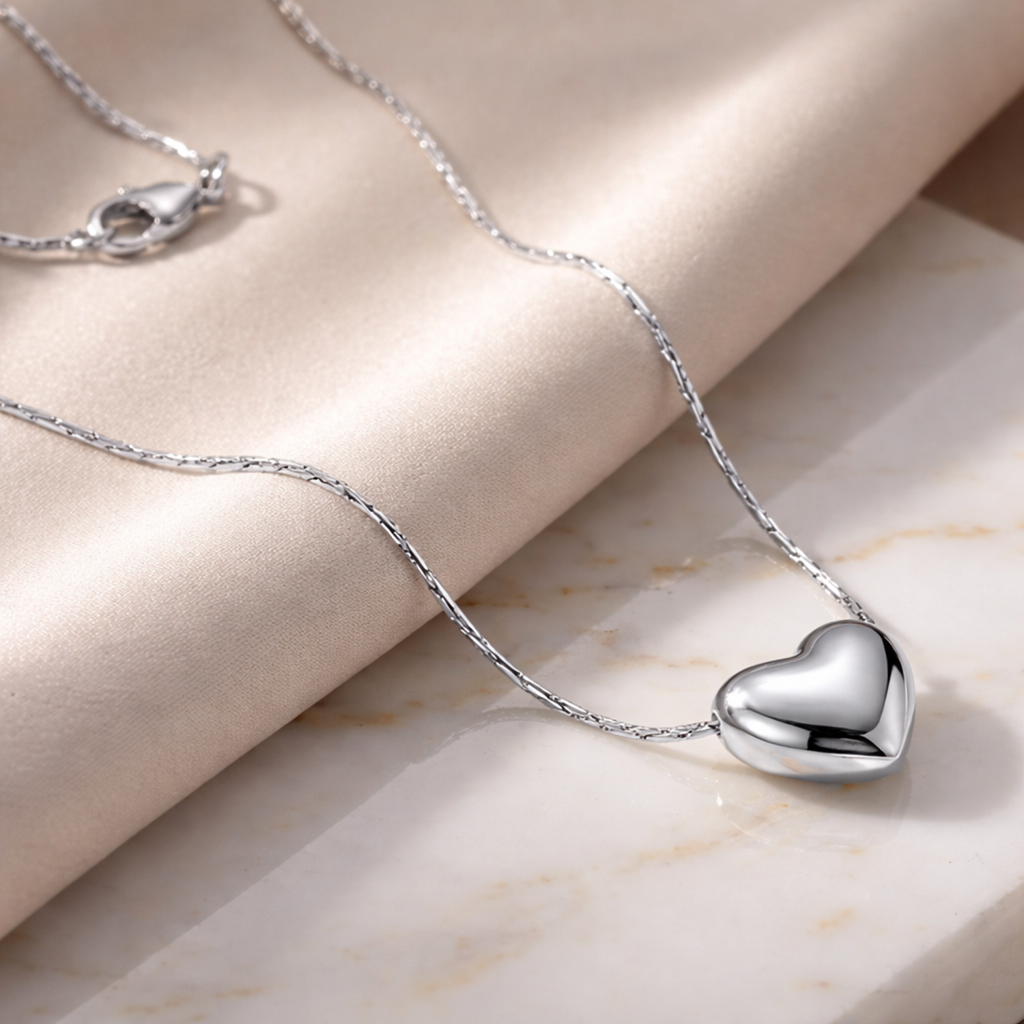 Heart Shape Pendant Chain Necklace Fashion Jewellery For Women & Girls : PX9P79S