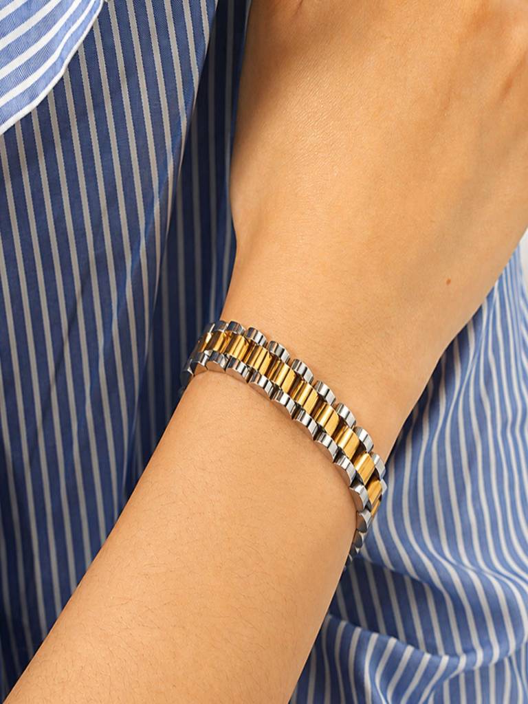 Wide Link Watch Strap Bracelet Waterproof Anti-Tarnish : AHC0925B0180GS_RE