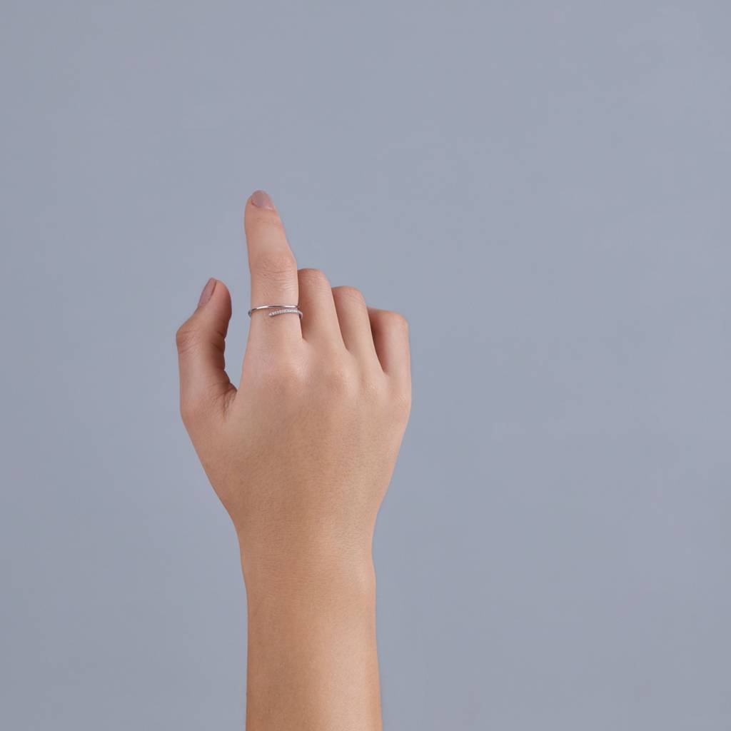 White Rhodium - Plated Office Wear Silver Finger Ring - 436746 : 436746
