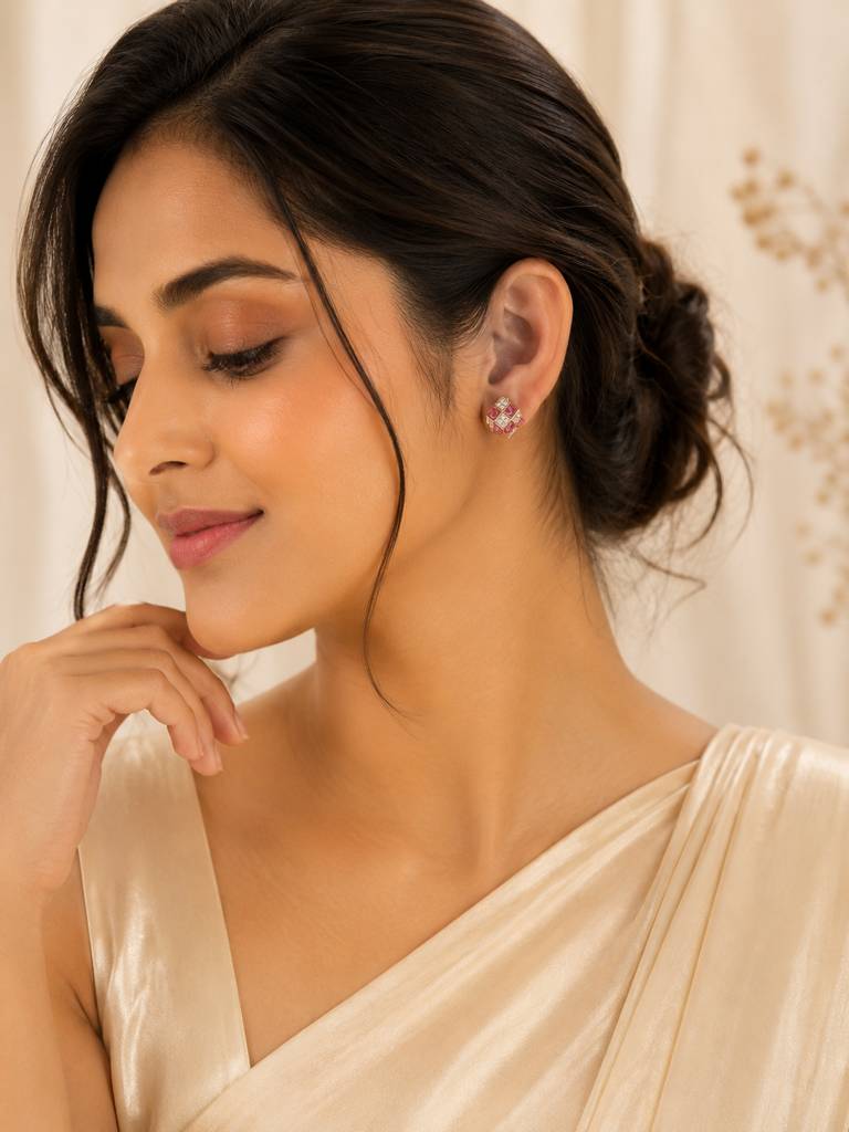 Gold Plated Cubic Crystal Earrings : AN-LJ-MA-0133-DE